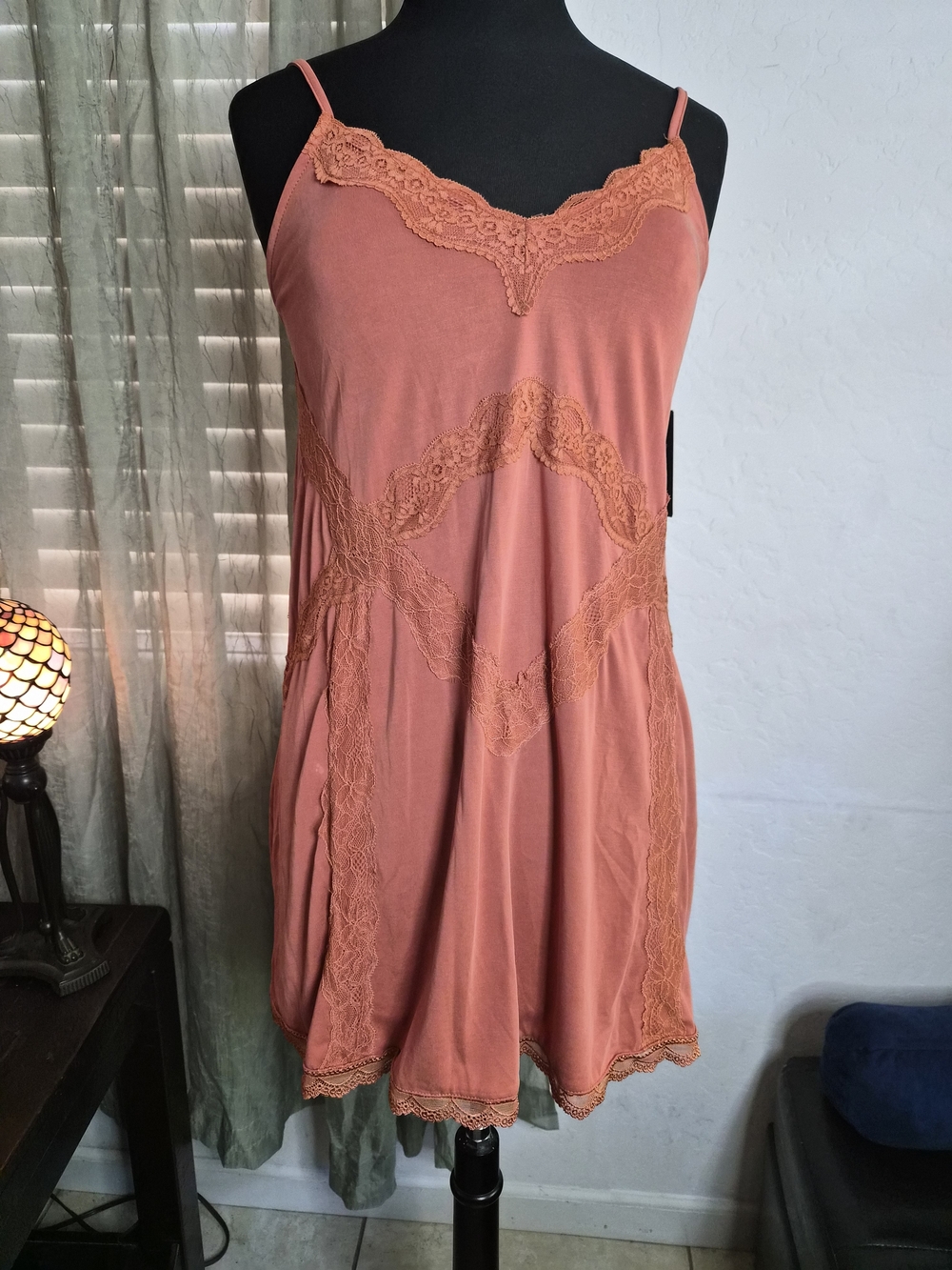 POL Coral Lace-Trim Camisole Slip